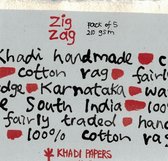 Khadi Handgeschept ZigZag Papier - 15 x 15 cm (5*) - 210 grams - 5 stuks