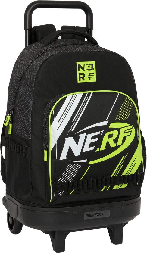 Schoolrugzak met Wielen Nerf Get ready Zwart 33 X 45 X 22 cm