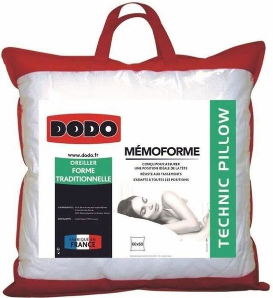 DODO - Lot de 2 Oreillers - Confortable - 60 x 60 cm - 100% Polyester
