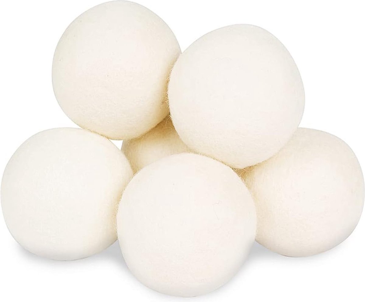 EasyFinds Drogerballen 6 stuks 100% natuurlijke Schapenwol Wasdrogerballen Wasbollen voor Wasmachine & Wasdrogers Wasballen Droogballen 6 stuks