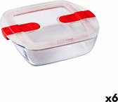 Lunch Box Hermétique Pyrex Cook & Heat Rouge 1 L 20 x 17 x 6 cm Glas (6 Pièces)