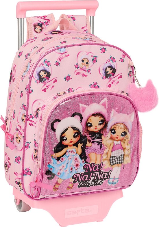 Schoolrugzak met Wielen Na!Na!Na! Surprise Fabulous Roze 28 x 34 x 10 cm