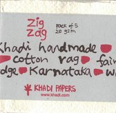 Khadi Handgeschept ZigZag Papier - 7,5 x 7,5 cm (5*) - 210 grams - 5 stuks