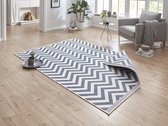 Flycarpets Omkeerbaar Vloerkleed - Binnen & Buitenkleed Palma- Blauw / Creme - 80x250 cm