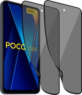 2x Geschikt voor Poco C65 - Privacy Screenprotector - Beschermglas - Privé GuardCover