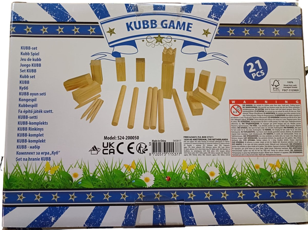 Outdoor Games Kubb-Spel - hout - 21-delig — afbeelding 2