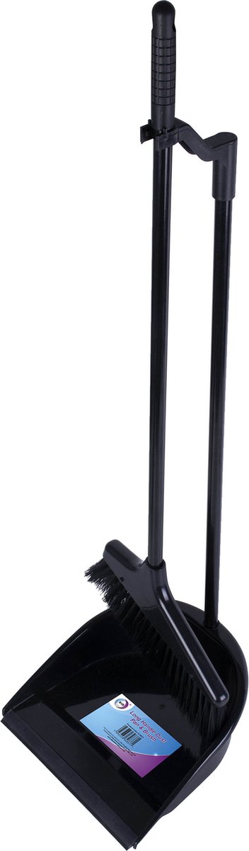 DID Stoffer en blik met lange steel - 104 cm - kunststof - zwart