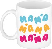 Bellatio Decorations Cadeau koffie/thee mok voor mama - multi - hartjes/liefde - Moederdag