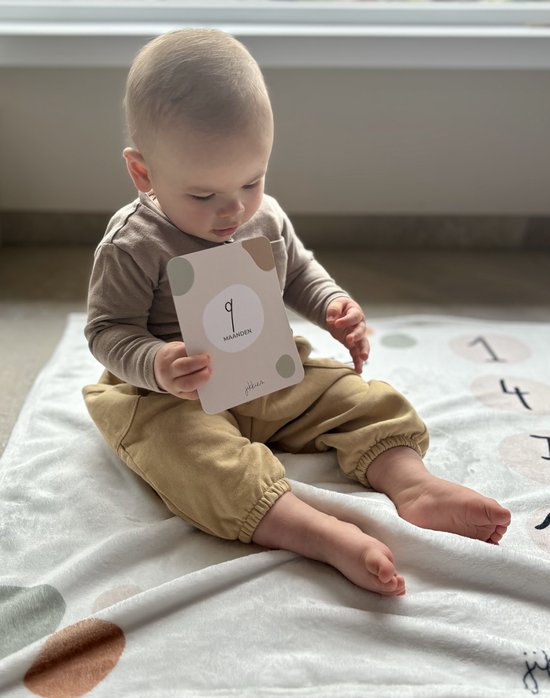 Jikkies ® - 16 Dubbelzijdige Mijlpaalkaarten - Eerste Levensjaar - Milestone Cards - Uniek Design - Foto Mijlpaalkaarten - Baby Shower - Kraam Cadeau van Jikkies — afbeelding 2
