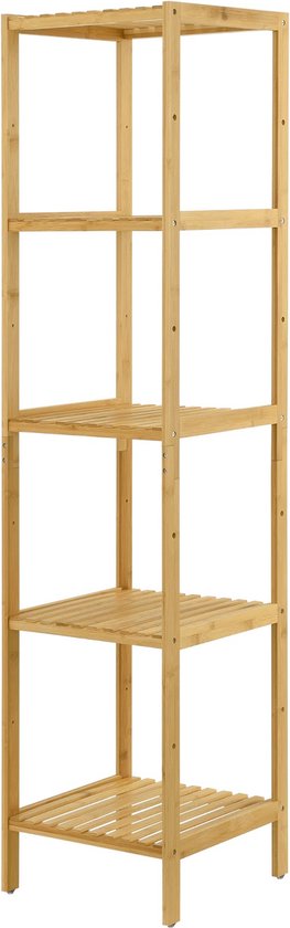 In And OutdoorMatch Bamboe Storage Rack Emerie - Support sur pied - Avec 5 étagères - Design moderne