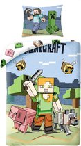 Minecraft Dekbedovertrek, Farm - Eenpersoons - 140 x 200 + 70 x 90 cm - Polyester