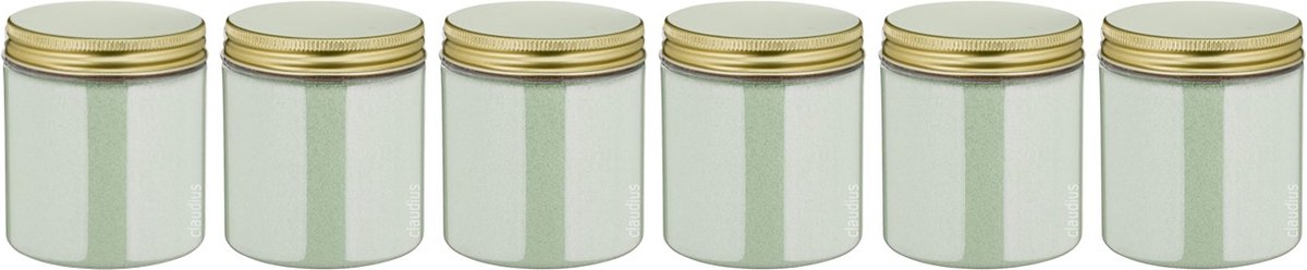 Goedkoopste Scrubzout Dennen - 300 gram - Pot met gouden deksel - set van 6 stuks - Hydraterende Lichaamsscrub