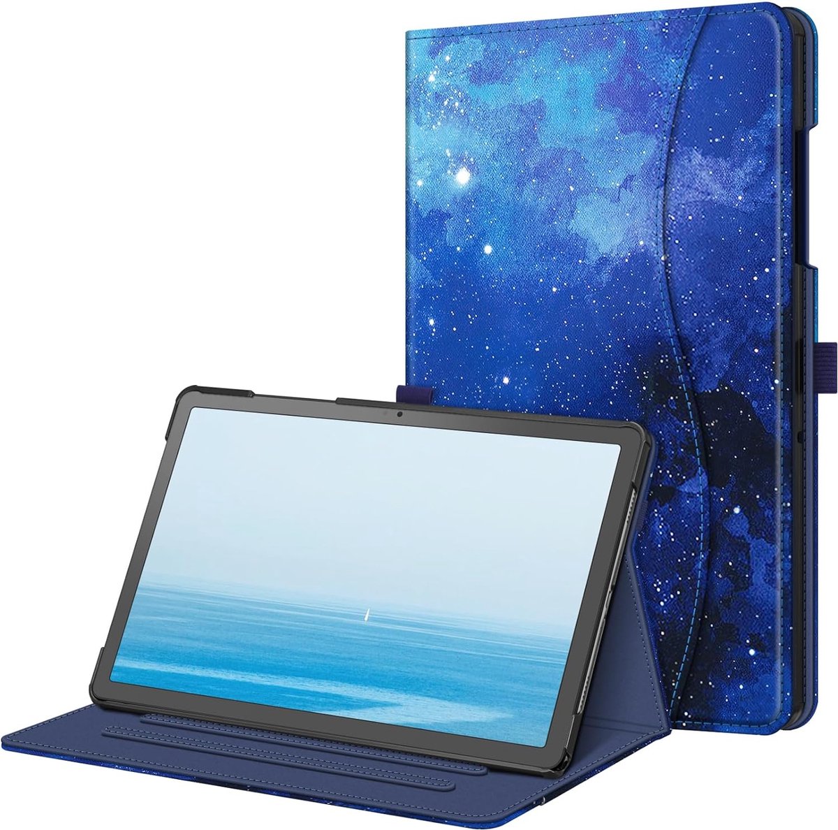 Geschikt voor Samsung Galaxy Tab A9 Plus - Auto Sleep/Wake-functie - Documentenvak - Book Case Hoesje - Sterrenhemel