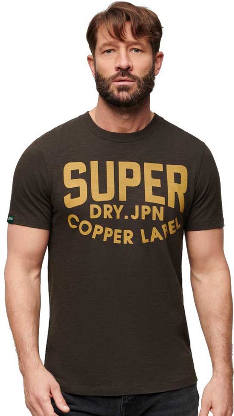 Superdry Copper Label Workwear Korte Mouwen Ronde Hals T-shirt Bruin L Man