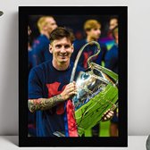 Lionel Messi Ingelijste Handtekening – 15 x 10cm In Klassiek Zwart Frame – Gedrukte handtekening – Paris Saint Germain - PSG - Voetbal - Football - FC Barcelona - Champions League Winner