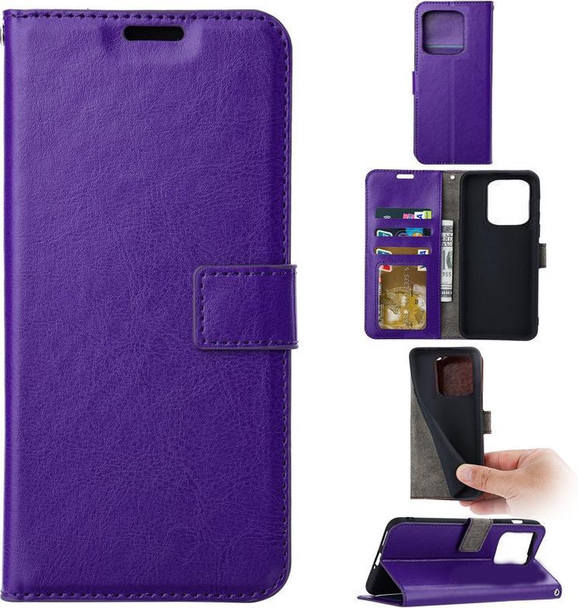 Bookcase Paars Geschikt voor Apple iPhone 14 Plus - portemonnee hoesje - ZT Accessoires