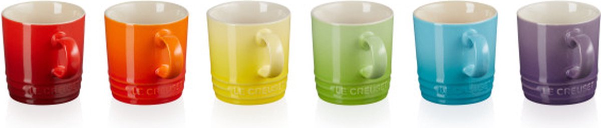 Le Creuset - Set Van 6 Espressokopjes 0,10l - Regenboog Kleuren