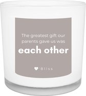 Geurkaars O'Bliss quote - brothers & sisters - friends collection - broer zus cadeau