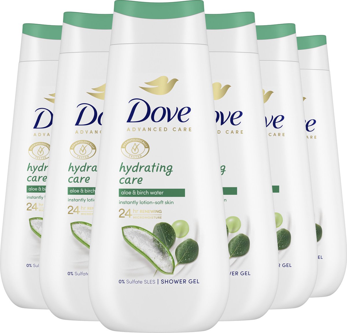 Dove Advanced Care Hydrating Care verzorgende douchegel - 6 x 225 ml