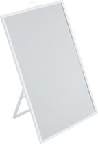 Miroir de maquillage/miroir de grossissement Basic sur plastique standard 18 x 24 cm blanc - Miroirs de maquillage de salle de bain/coiffeuse