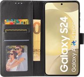 BookCase Hoesje Geschikt Voor Samsung S24 - Wallet Case - Hoesje Met Pasjeshouder - Zwart