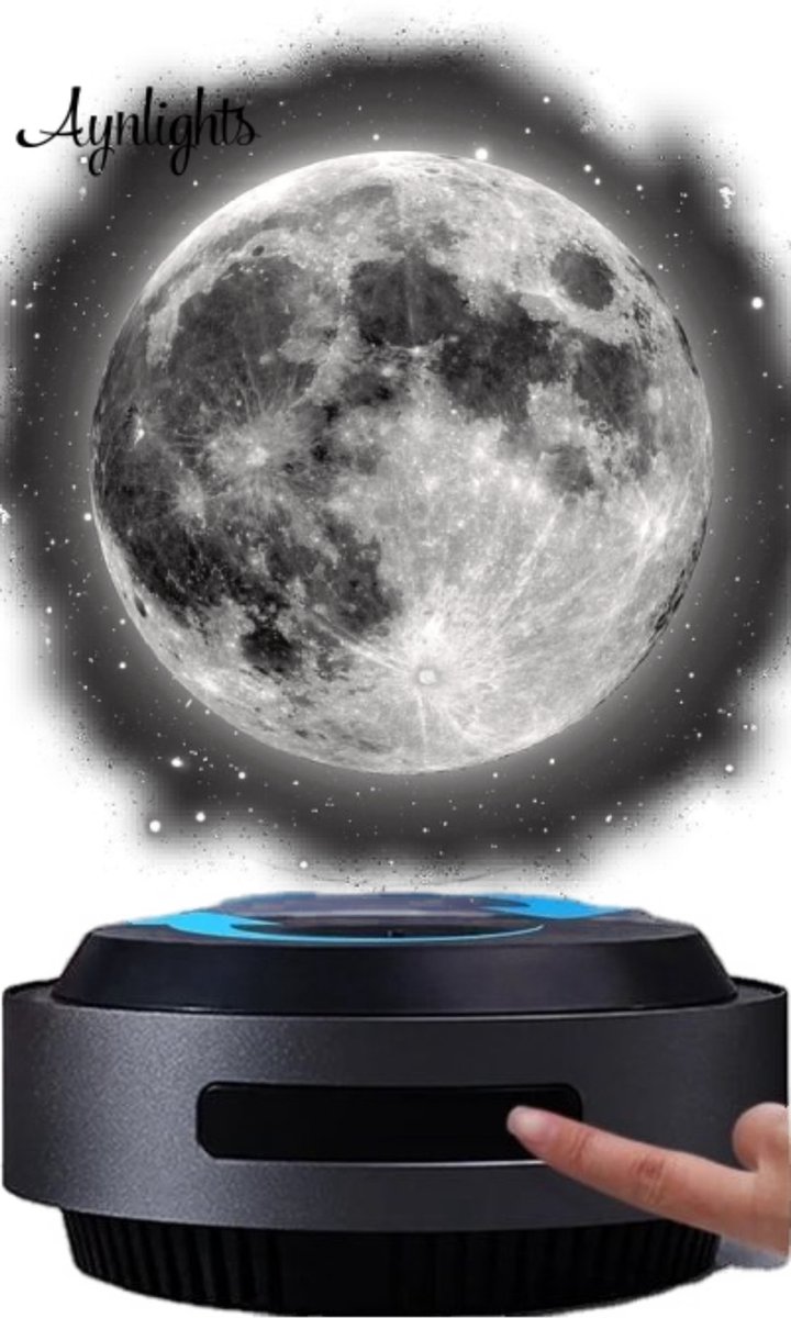 Aynlights® Smart Moon Lamp - aluminium - 3D - Luxe zwevende maanlamp