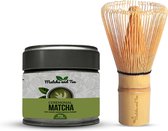 Matcha and Tea - Set Ceremoniële Matcha Thee + Matcha Whisk/Klopper - 30 Gram Thee Poeder - Japanse Groene Thee - Handgeplukte Matcha - Premium Kwaliteit
