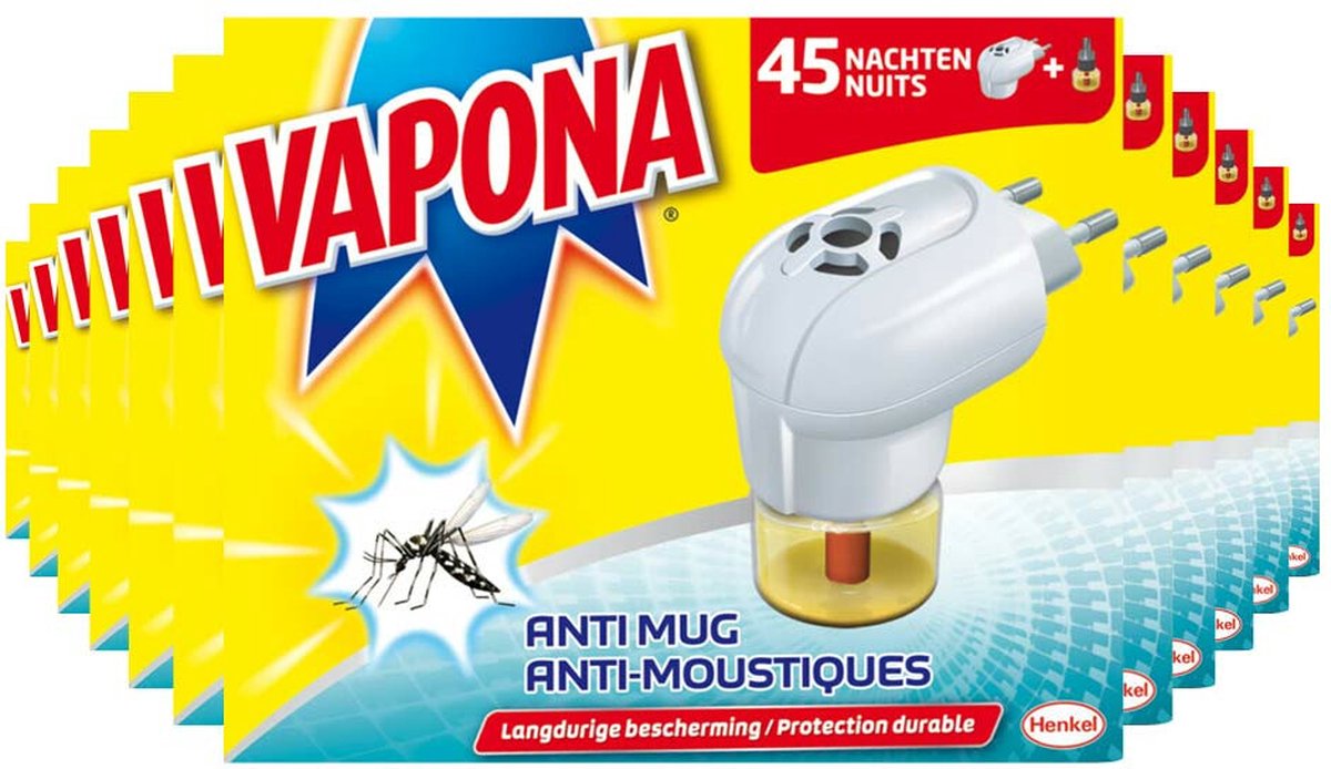 Vapona Anti-Mug Muggenstekker 45 nachten - 12 x - Voordeelverpakking