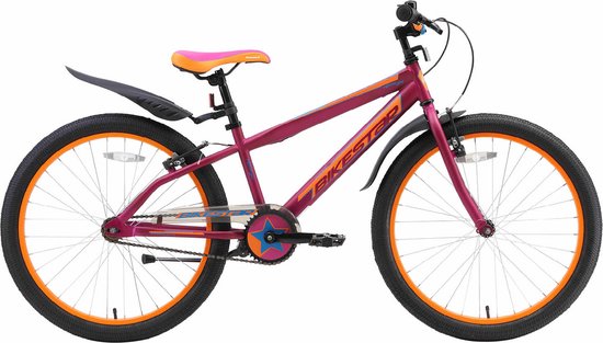 Bikestar kinderfiets Urban Jungle 24 inch paars/oranje