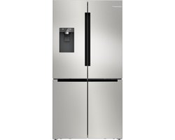 Bosch KFD96APEA - Serie 6 - Amerikaanse koelkast - French door - No Frost - nooit meer ontdooien - IJs- en waterdispenser met vaste wateraansluiting - VitaFresh XXL 0°C: houd etenswaren langer vers met extra ruime vershoudlades - RVS