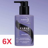 6x Andrélon Kleurmasker Diep Zwart 200 ml - Haarmasker - Voordeelverpakking