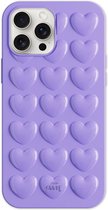 xoxo Wildhearts Heartbreaker Purple telefoonhoesje - Geschikt voor iPhone 12 Pro Max - Heart case - Hoesje met hartjes patroon - Case met hart - verstevigde backcover - Paars