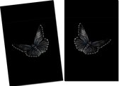 Papillon Inductie Beschermers - 2 stuks kookplaatbeschermer - 60x40 - Vlinder zwart-wit