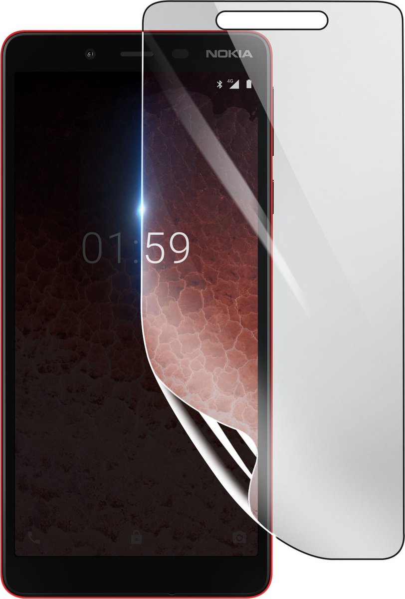 3mk, Geschikt voor Nokia 1 Plus, Schokbestendige Hydrogel Screenprotector, Transparant