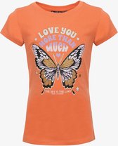 TwoDay meisjes T-shirt met vlinder oranje - Maat 134/140