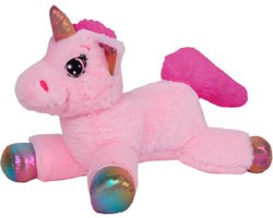 Knuffeldier Eenhoorn Mistica - zachte pluche stof - dieren knuffels - roze - 39 cm