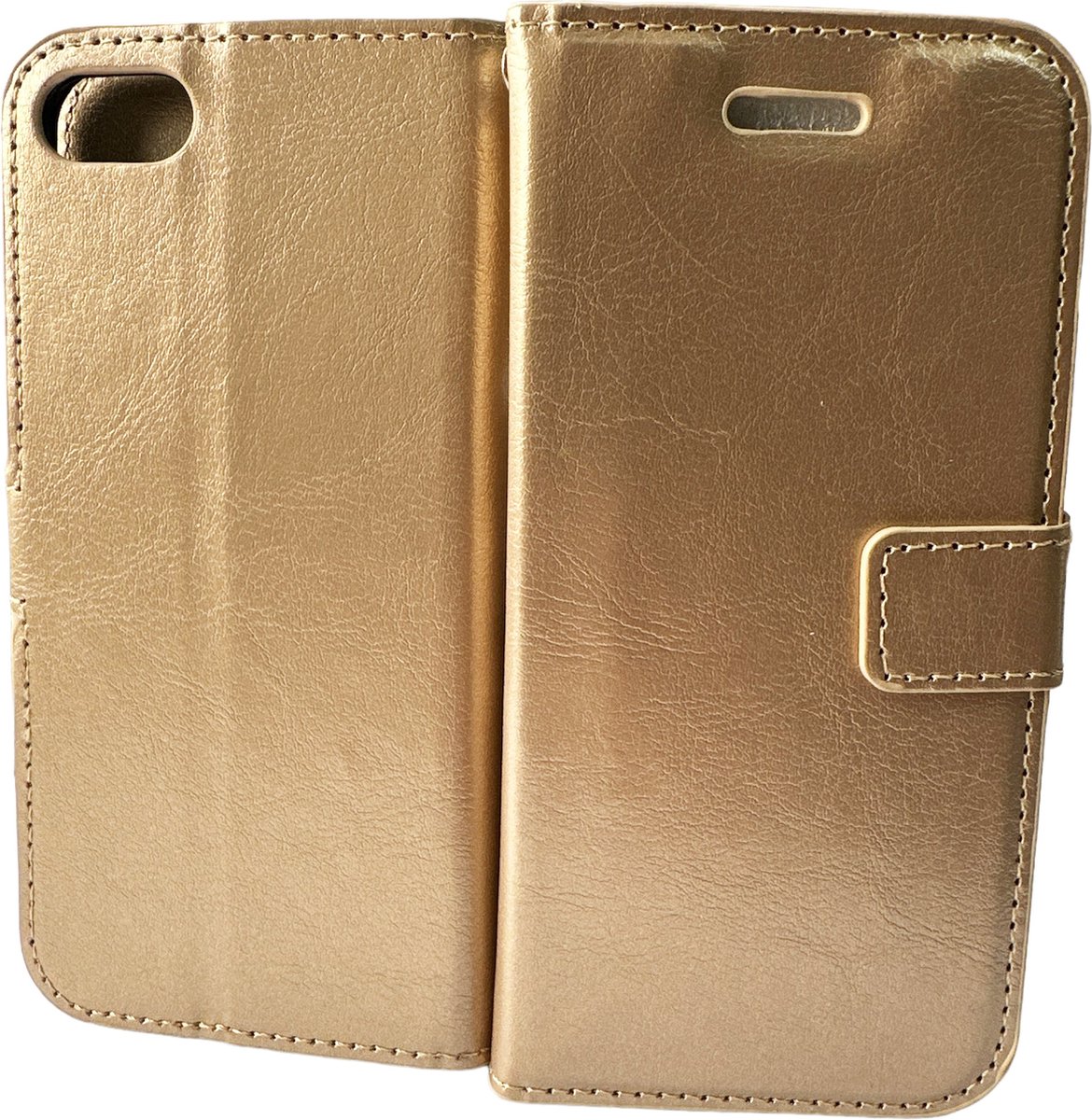 Bookcase Geschikt voor: iPhone 5 / 5C / 5S / SE - Goud - portemonnee hoesje