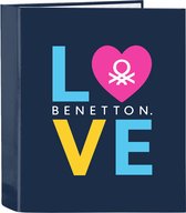 Ringmap Benetton Love Marineblauw A4 (27 x 33 x 6 cm)