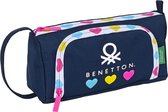 Benetton Schooletui Met Accessoires Benetton Love Marineblauw 20 X 11 X 8.5 Cm (32 Onderdelen)