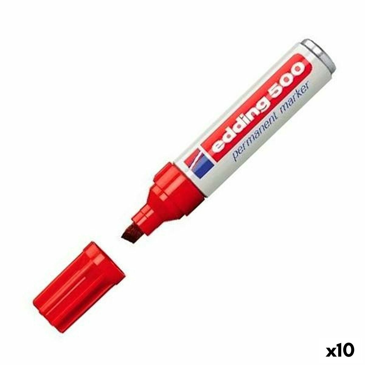 Viltstift edding 500 schuin rood 2-7mm - 10 stuks