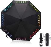 Zwart Compacte Opvouwbare Kleur Veranderende Paraplu Antislip Handvat voor Gemakkelijk Dragen