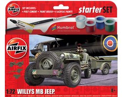 Airfix Modelbouwpakket Militaire voertuigen - 55117A Willys MB Jeep - Starter Set Plastic - 1:72 - Modelbouw