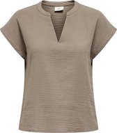Jacqueline de Yong T-shirt Jdytheis Life S/s Top Wvn Dia 15317398 Brindle Dames Maat - XL