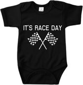 Romper | It's race day - maat 68 - pasgeborene - baby - newborn - formule 1 | zwart