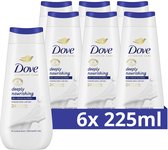 Dove Advanced Care Verzorgende Douchegel - Deeply Nourishing - 24-uur lang effectieve hydratatie - 6 x 225 ml