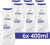 Dove Advanced Care Verzorgende Douchegel - Deeply Nourishing - 24-uur lang effectieve hydratatie - 6 x 400 ml