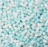 minispekjes blauw-wit 500 gram geboortesnoep mini marshmallows babyshower kraamfeest