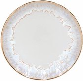 Casafina Costa Nova - Taormina - ontbijtbord - wit met gouden rand - set van 6 - 21.6 cm rond