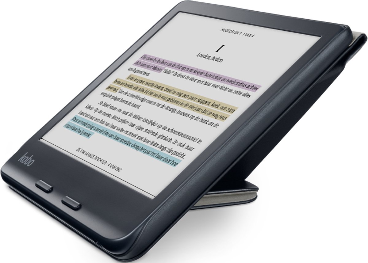Kobo Libra Colour Hoes voor eReader - SleepCover - Zwart - Ingebouwde standaard – foto 8