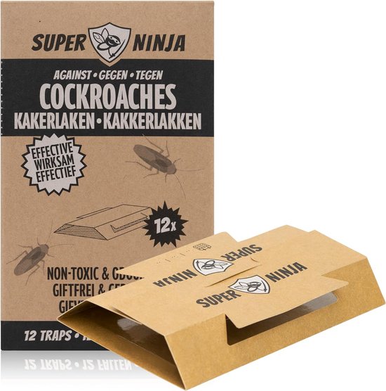 Foto: Super ninja kakkerlakkenval 12 vallen zeer effectieve ecologische val om kakkerlakken te bestrijden gemakkelijk te gebruiken tot 3 maanden per val